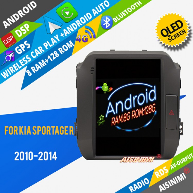 AISINIMI Android Car Player For Kia Sportage R 2014 2013 2012 2010 car radio Car Audio multimedia Gps Stereo Monitor screen carplay auto all in one navigation for Tesla Style